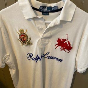 Vintage Ralph Lauren Polo Double Crest Logo Shirt Men Size XL Button
